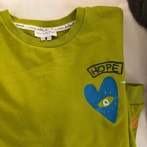 Never Fully Dressed Green Cotton Embroidered Sweatshirt